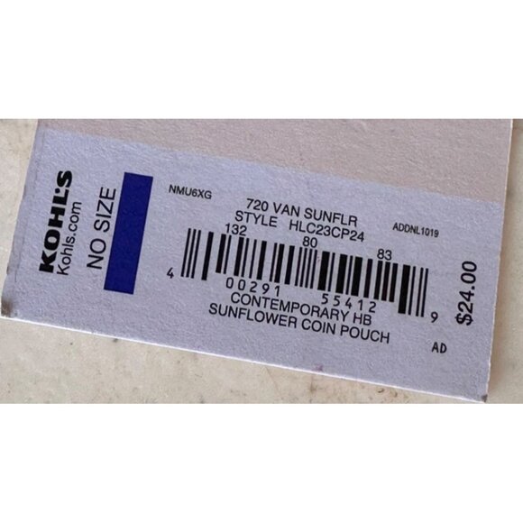 LC Lauren Conrad Leather Contemporary Sunflower Coin Pouch w/Gold Keychain-NWT - Picture 6 of 11